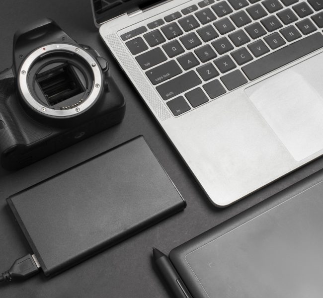 high-angle-photo-camera-still-life